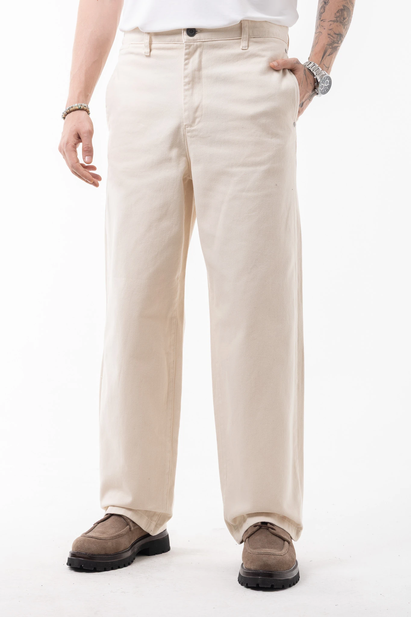 GABARDINE BAGGY JEAN