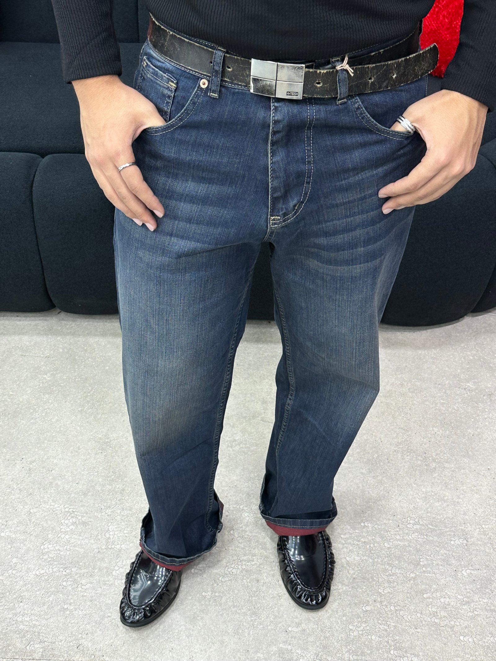 VINTAGE INDIGO WITH BURGENDY 