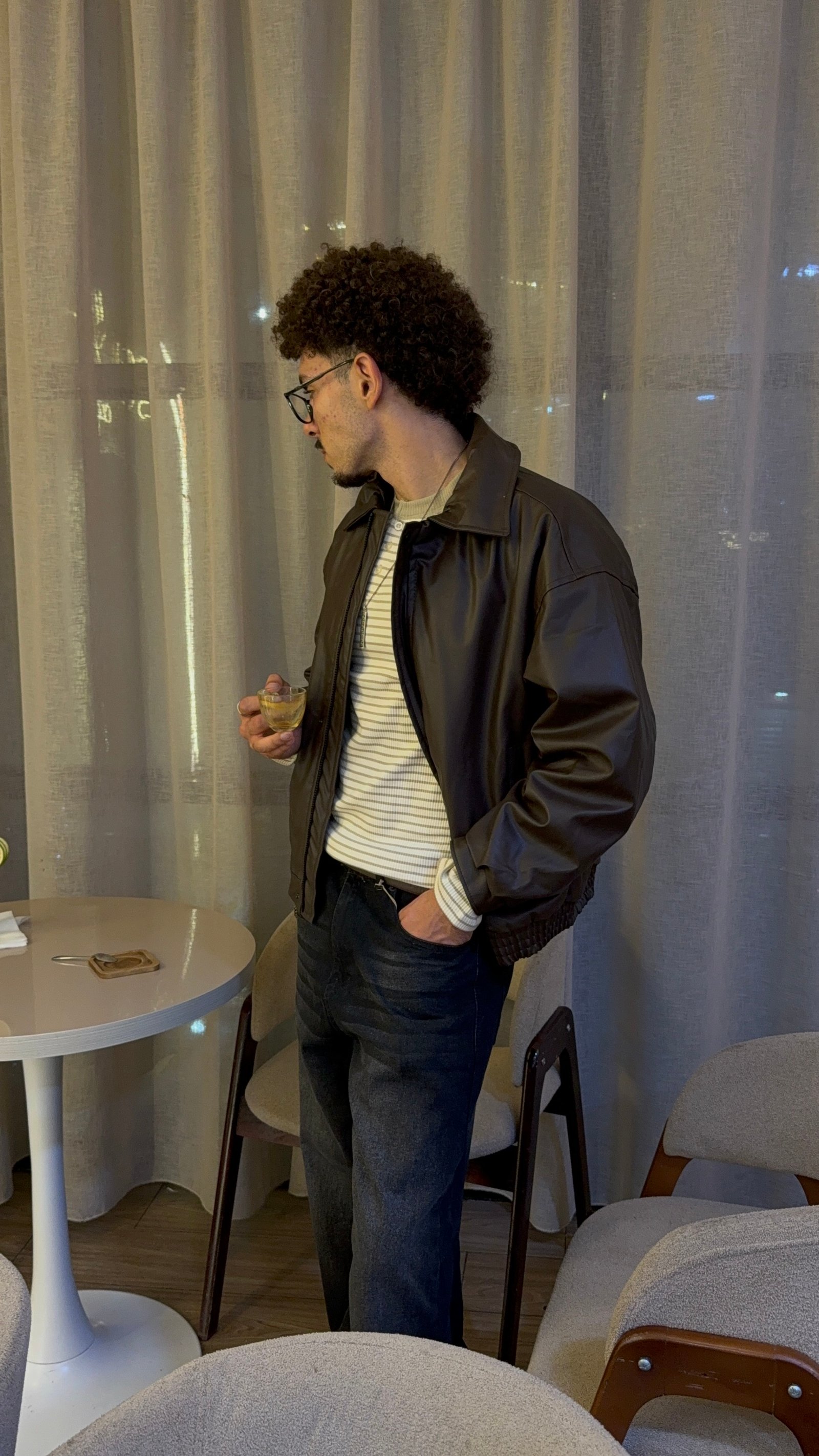 BOMBER LEATHER JACKET