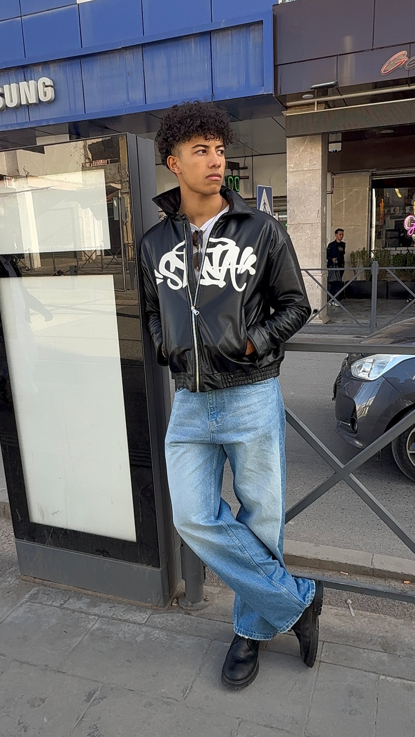 FRONT DESIGNED LEATHER JACKET