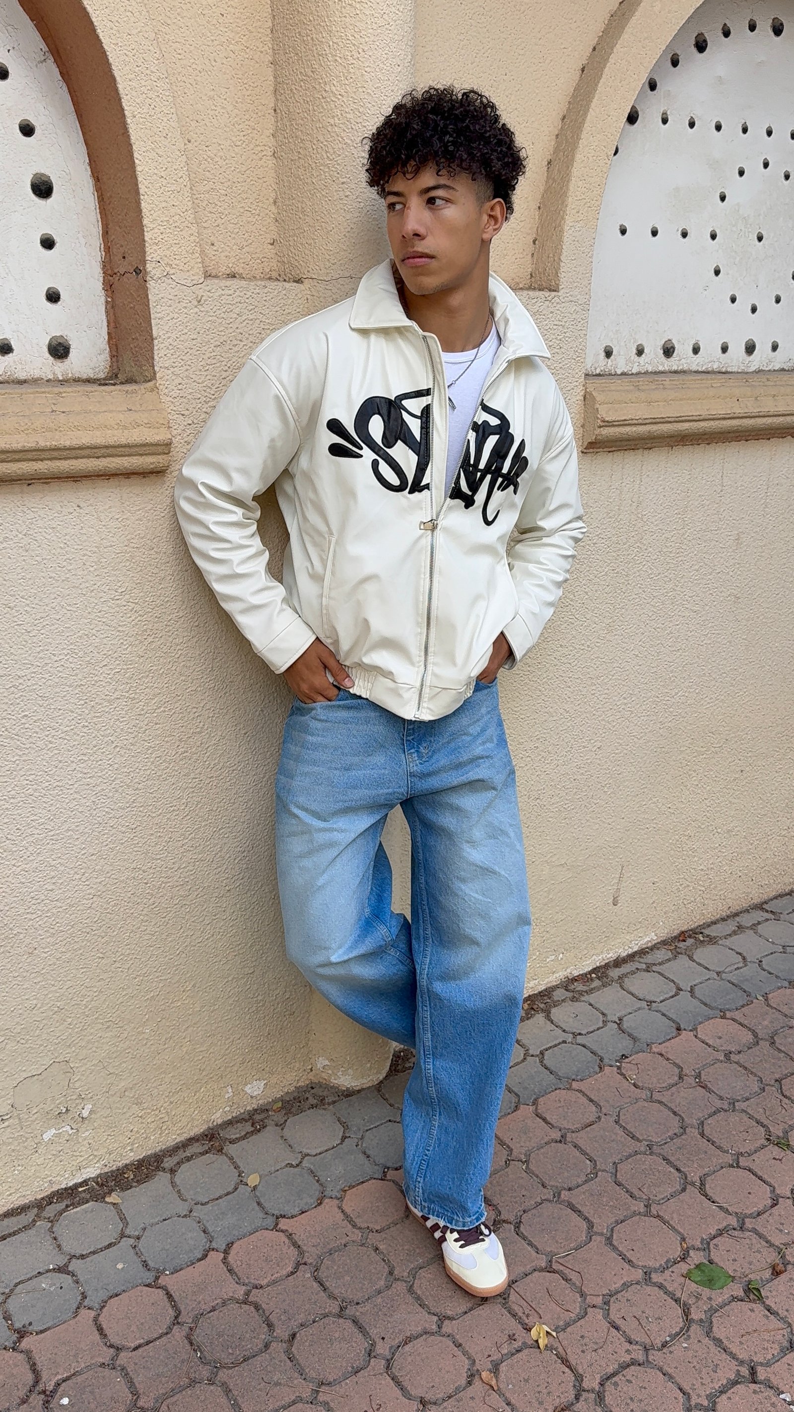 FRONT DESIGNED LEATHER JACKET