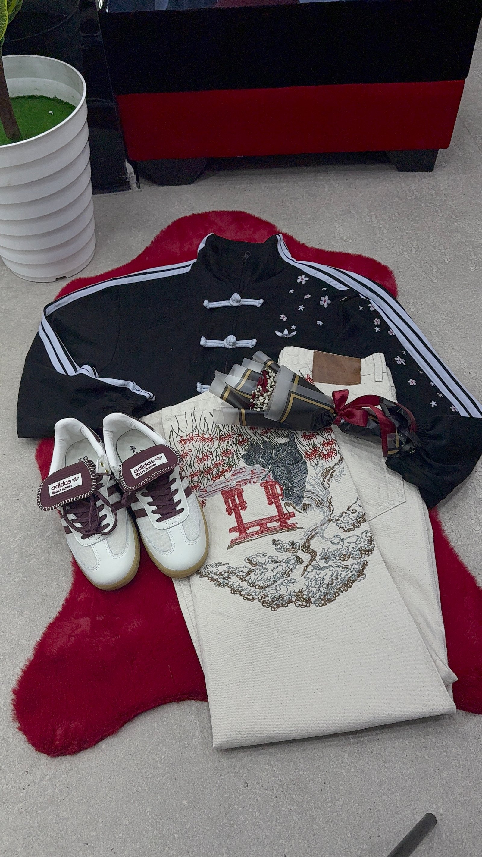SAKURA ADIDAS CHINESE JACKET