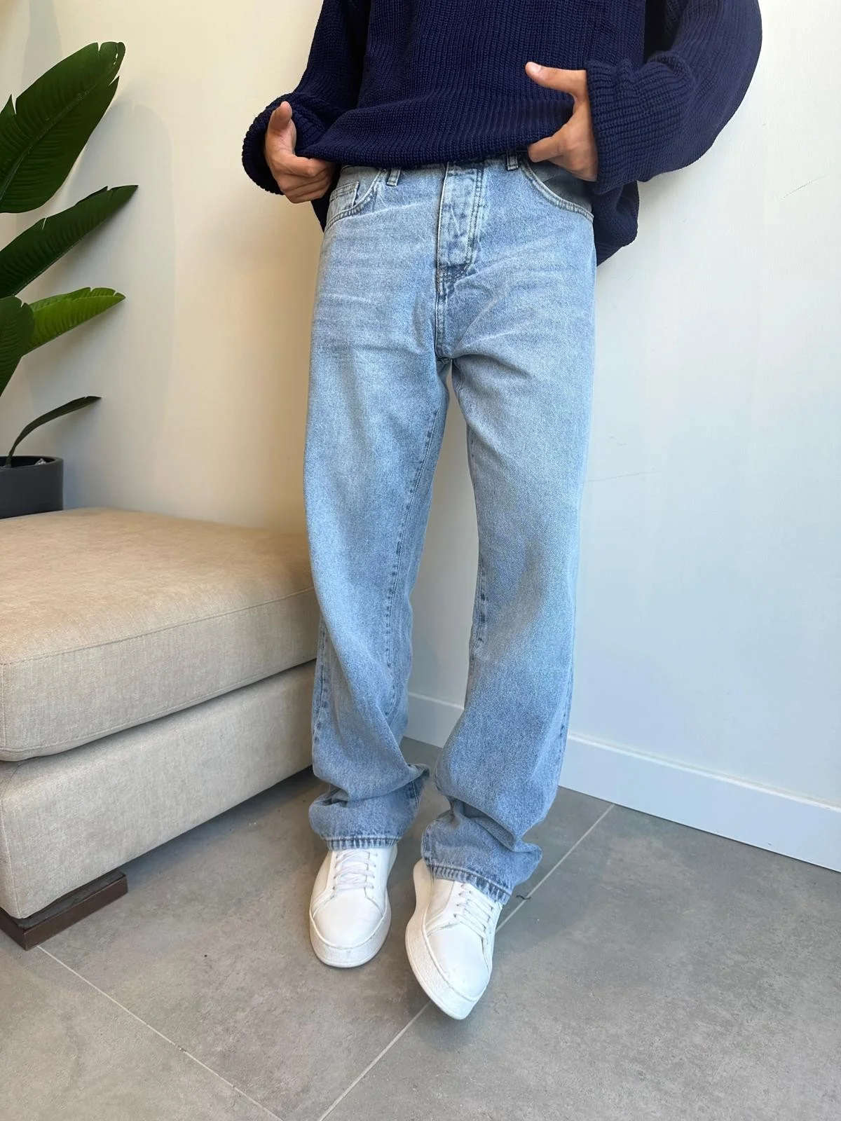 Extra baggy jean bleu ciel ALX