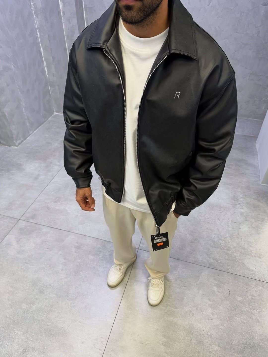 Retro leather jacket