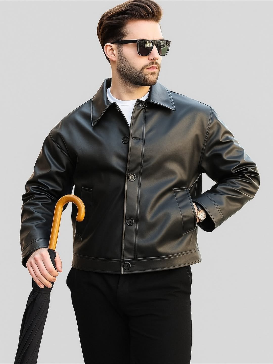 Boutton leather jacket