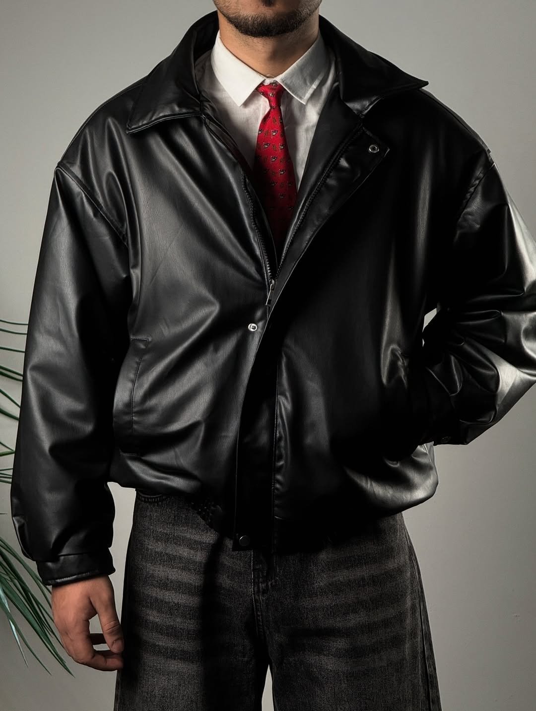 Bomber leather jacket