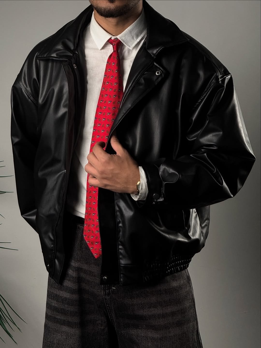 Bomber leather jacket