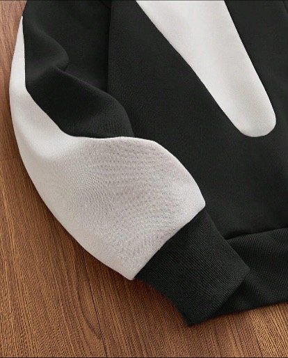 Black and white pieces zipper hoodie