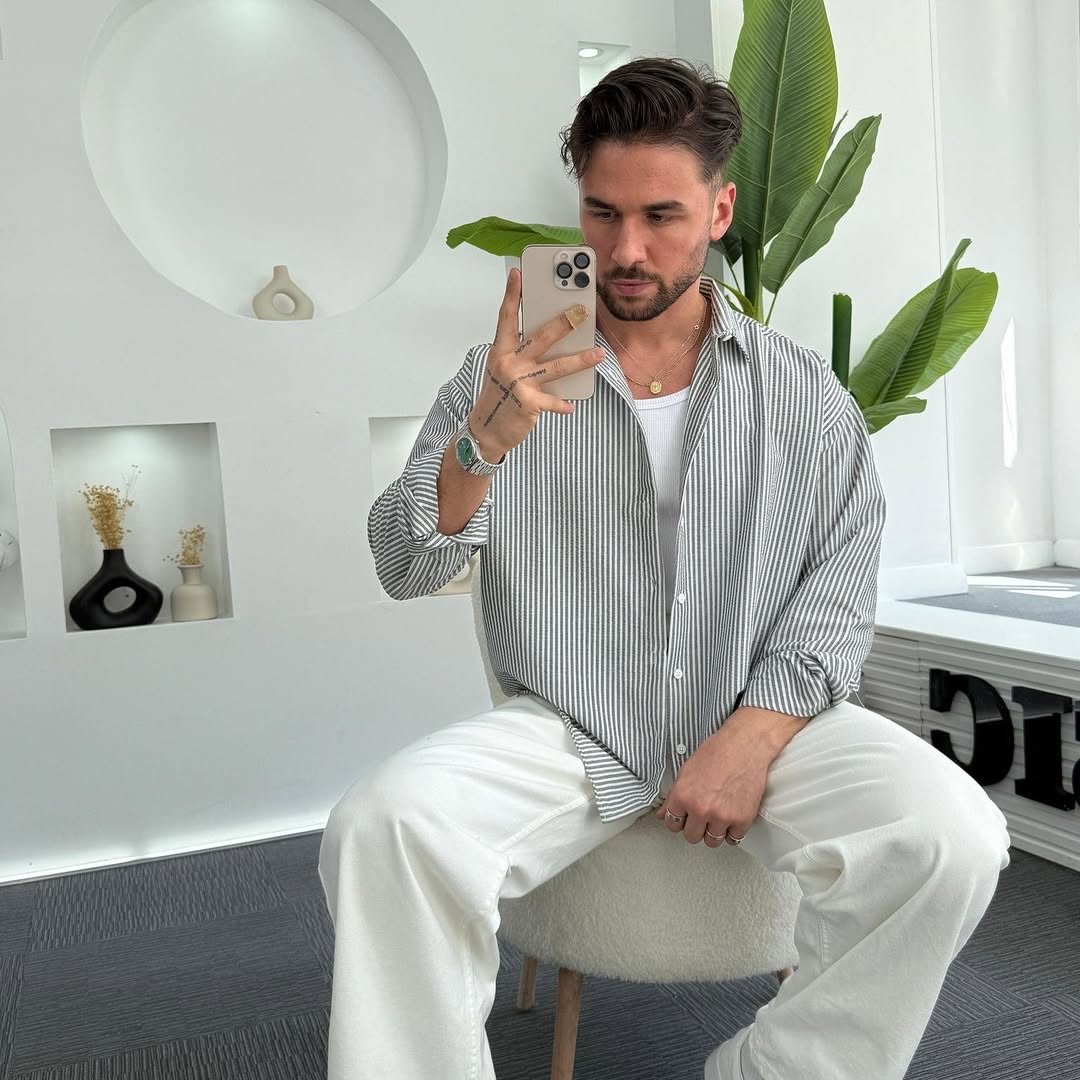 old money Stripes oversized shirt