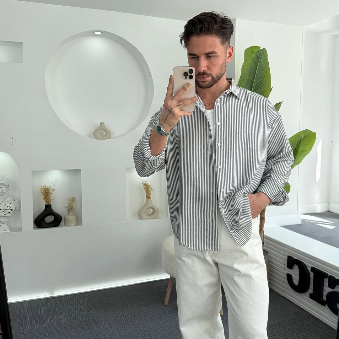 old money Stripes oversized shirt