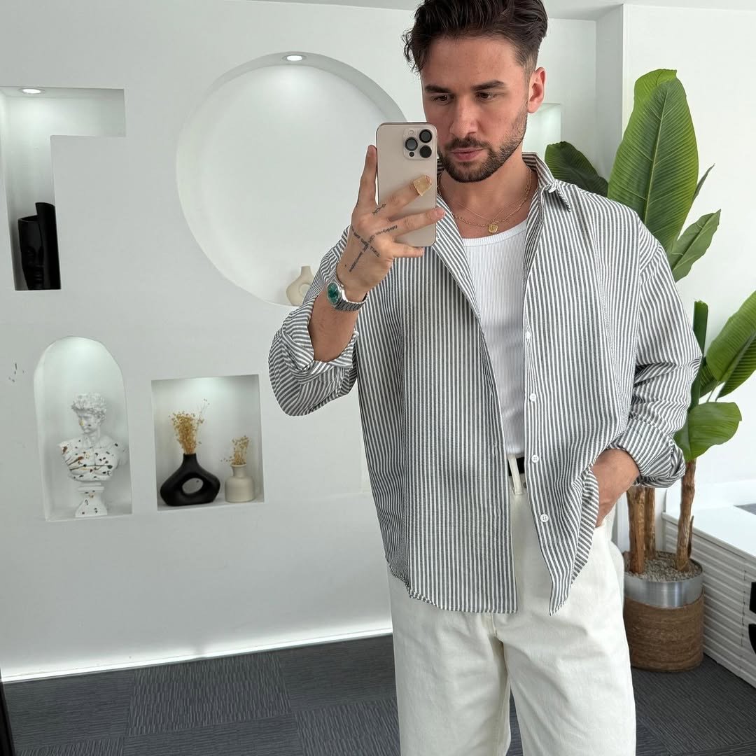 old money Stripes oversized shirt