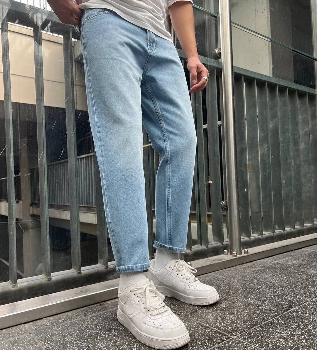 Boyfriend jean bleu clair