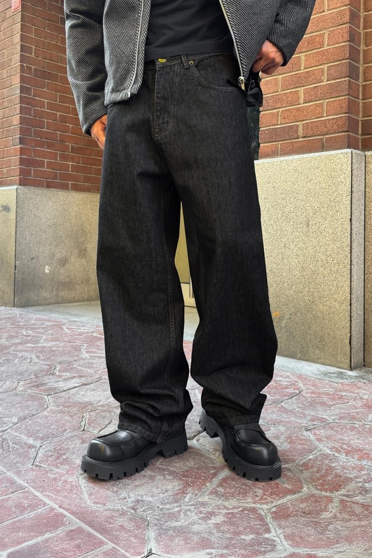 Anthracite Washed Extra Baggy Jeans PO