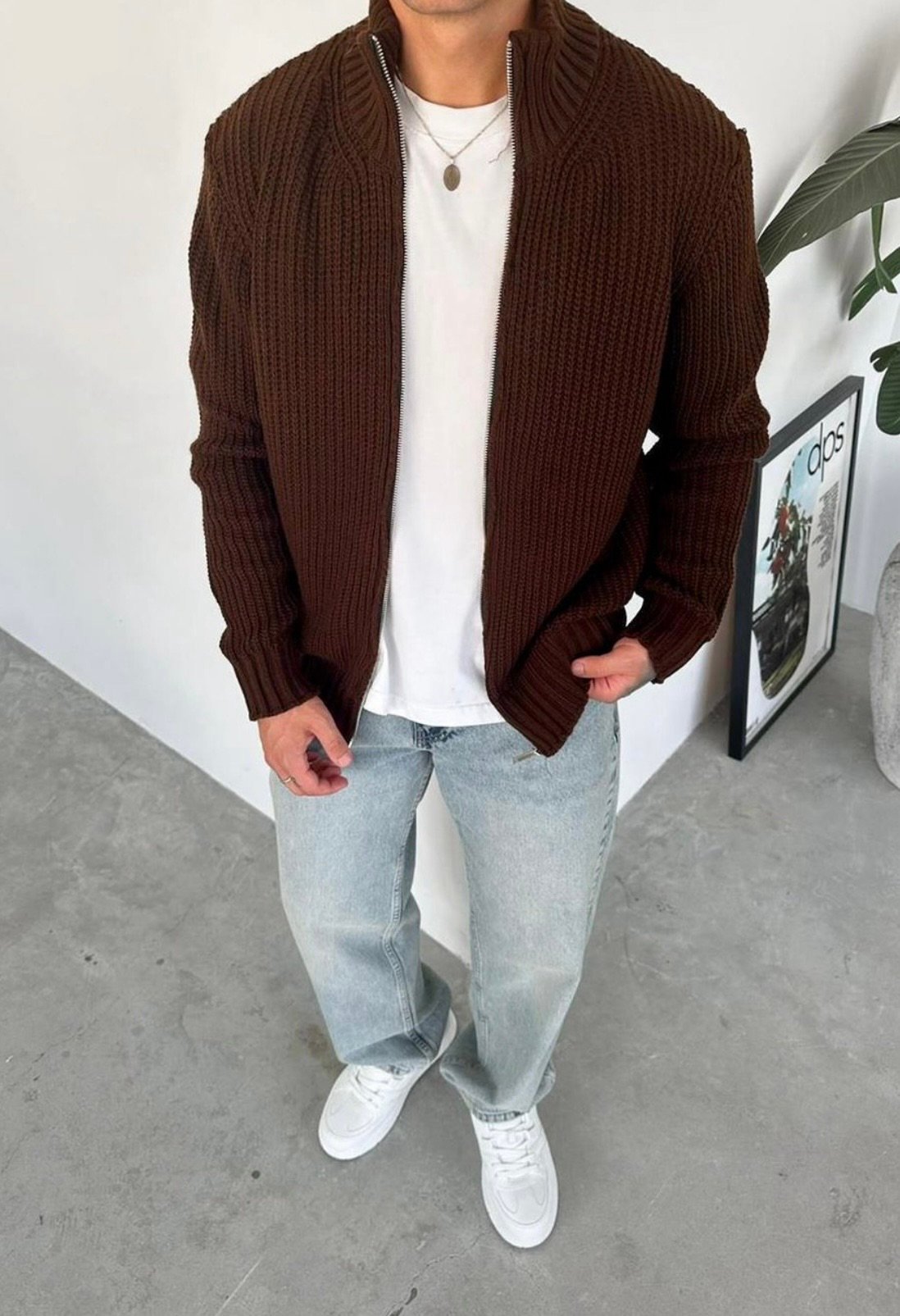 Brown Knitted jacket