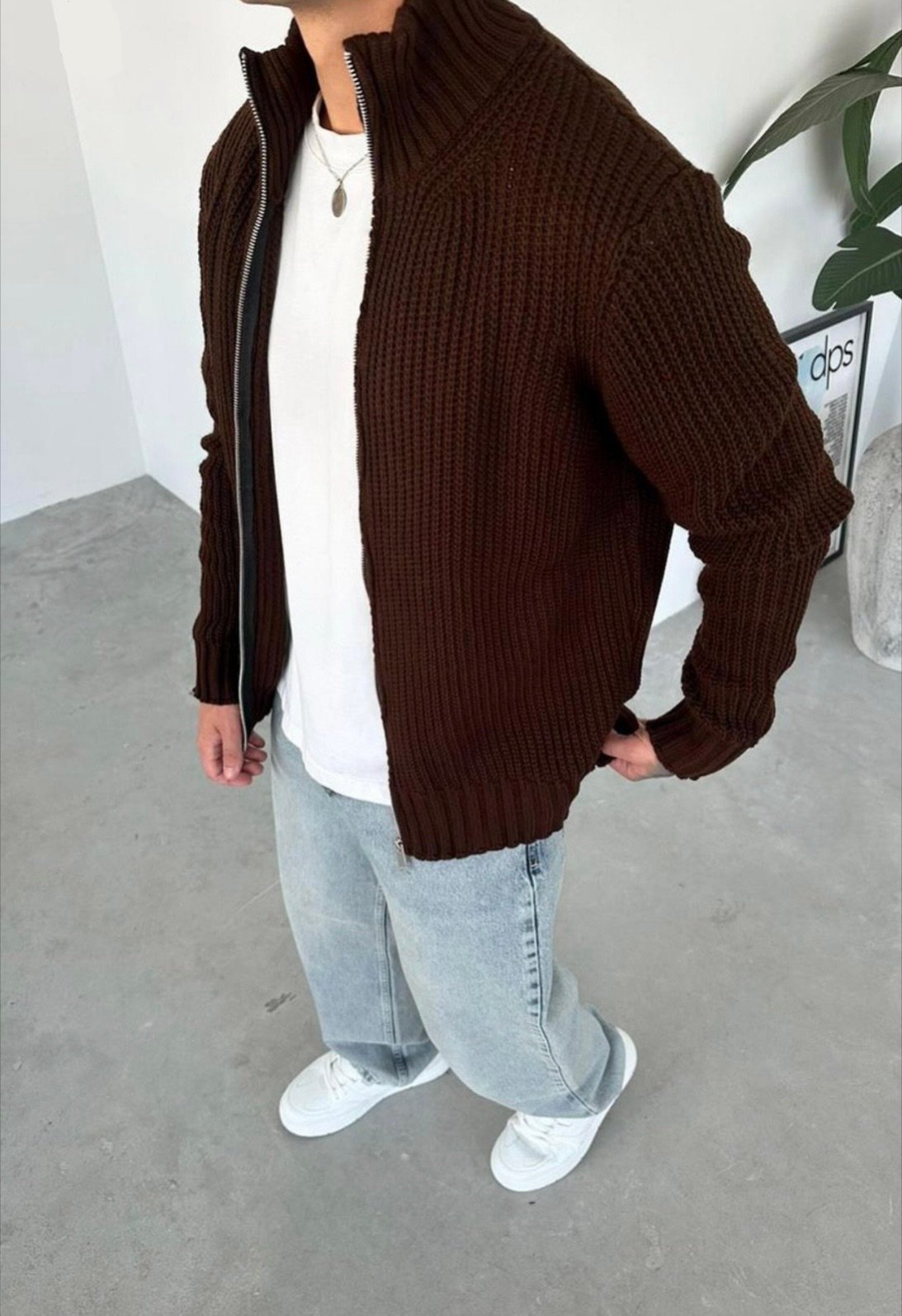 Brown Knitted jacket