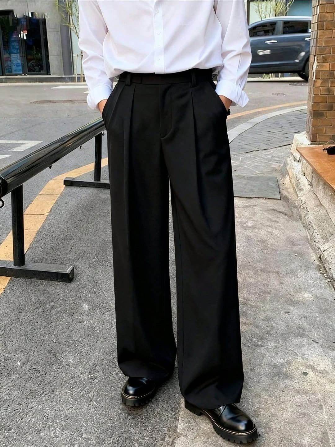 Black Ultra Wide Leg Pant “without belt”