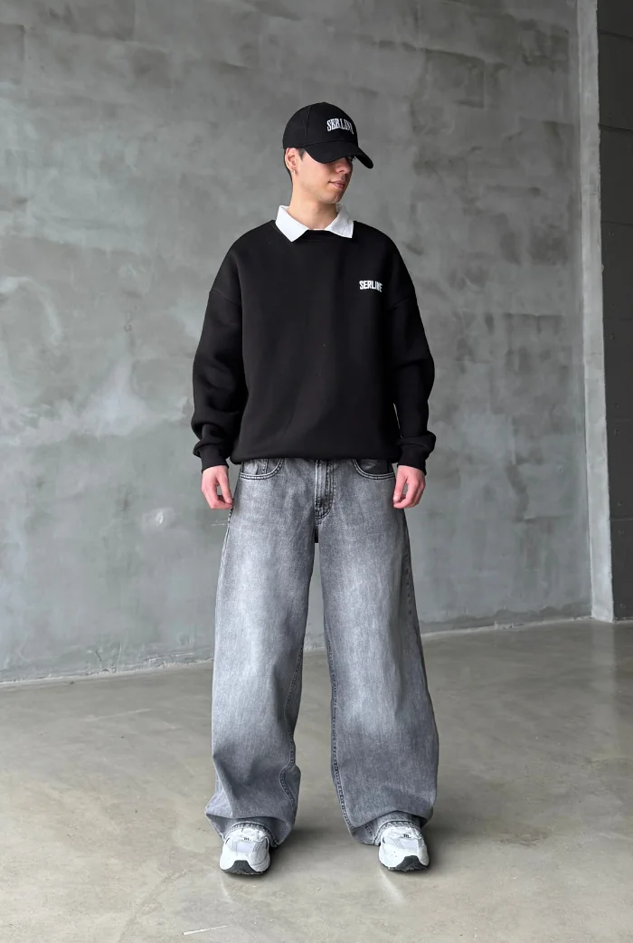 Grinded gray baggy jean PO