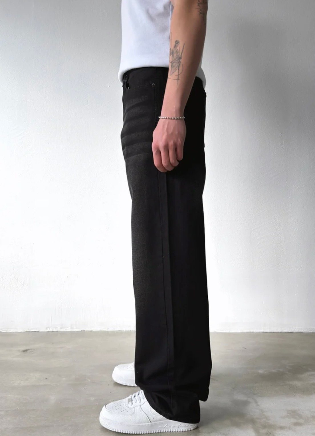 Black stripped extra baggy jean PO