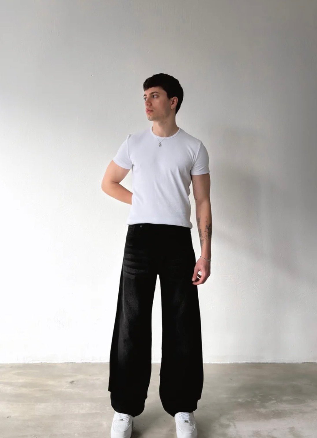 Black stripped extra baggy jean PO