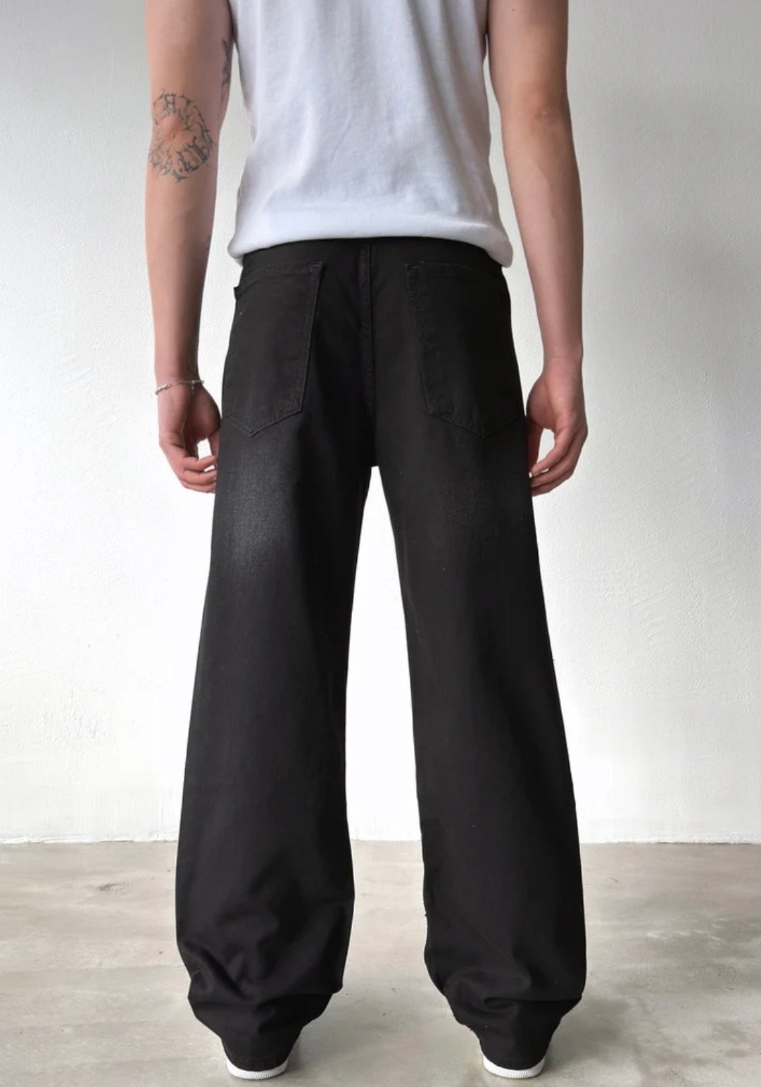 Black stripped extra baggy jean PO