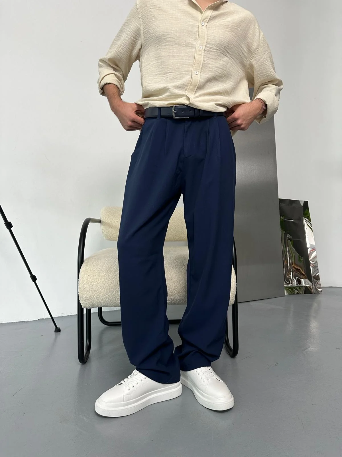 Navy blue Classic baggy trouser