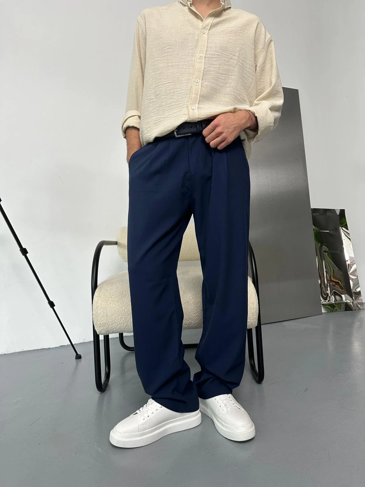 Navy blue Classic baggy trouser