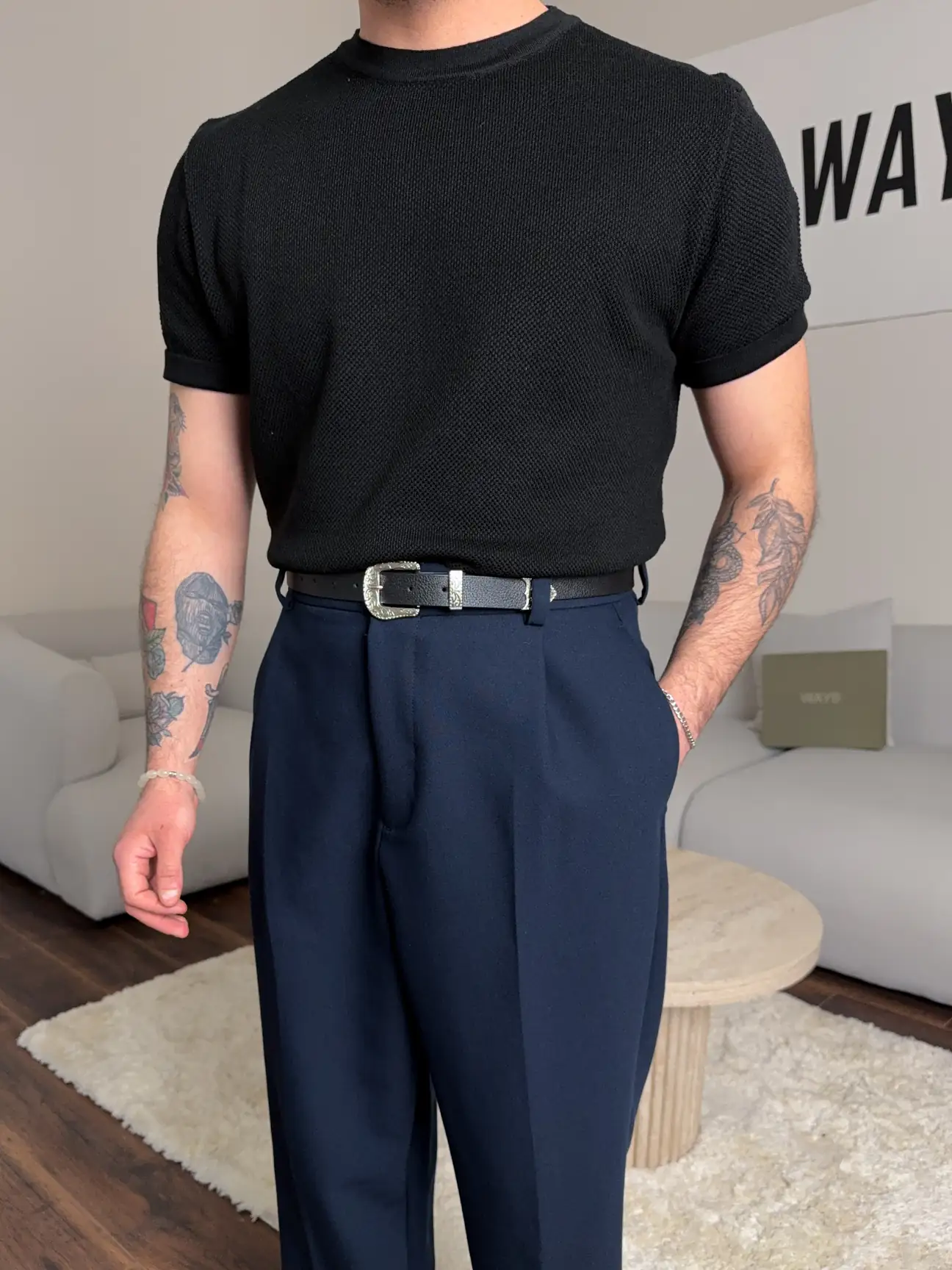 Stitch high neck t-shirt