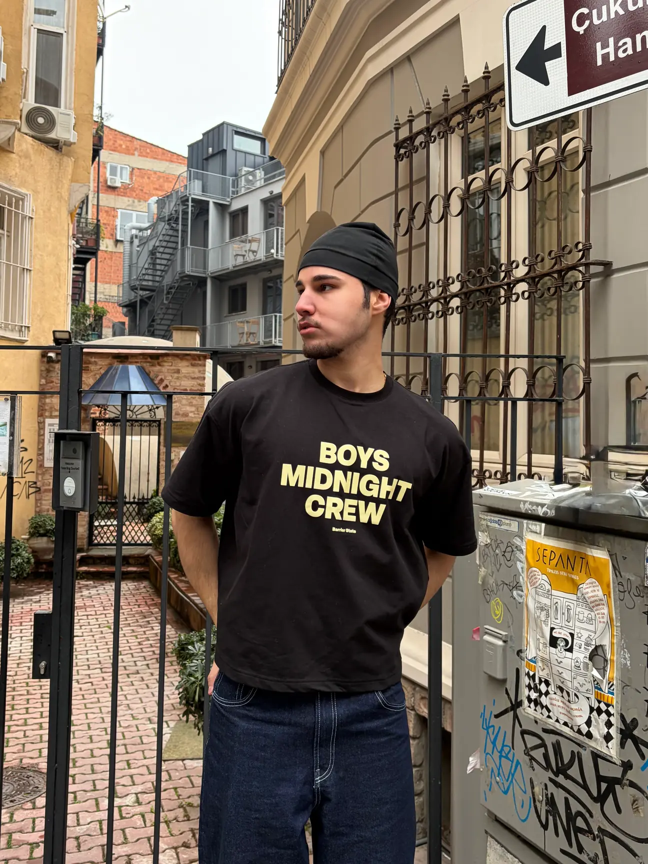 Boys Midnight Crew Cropped T-Shirt