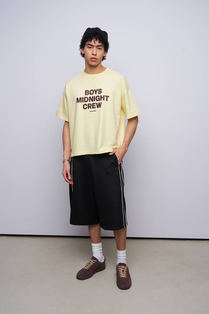 Yellow boys midnight crew Cropped Tshirt