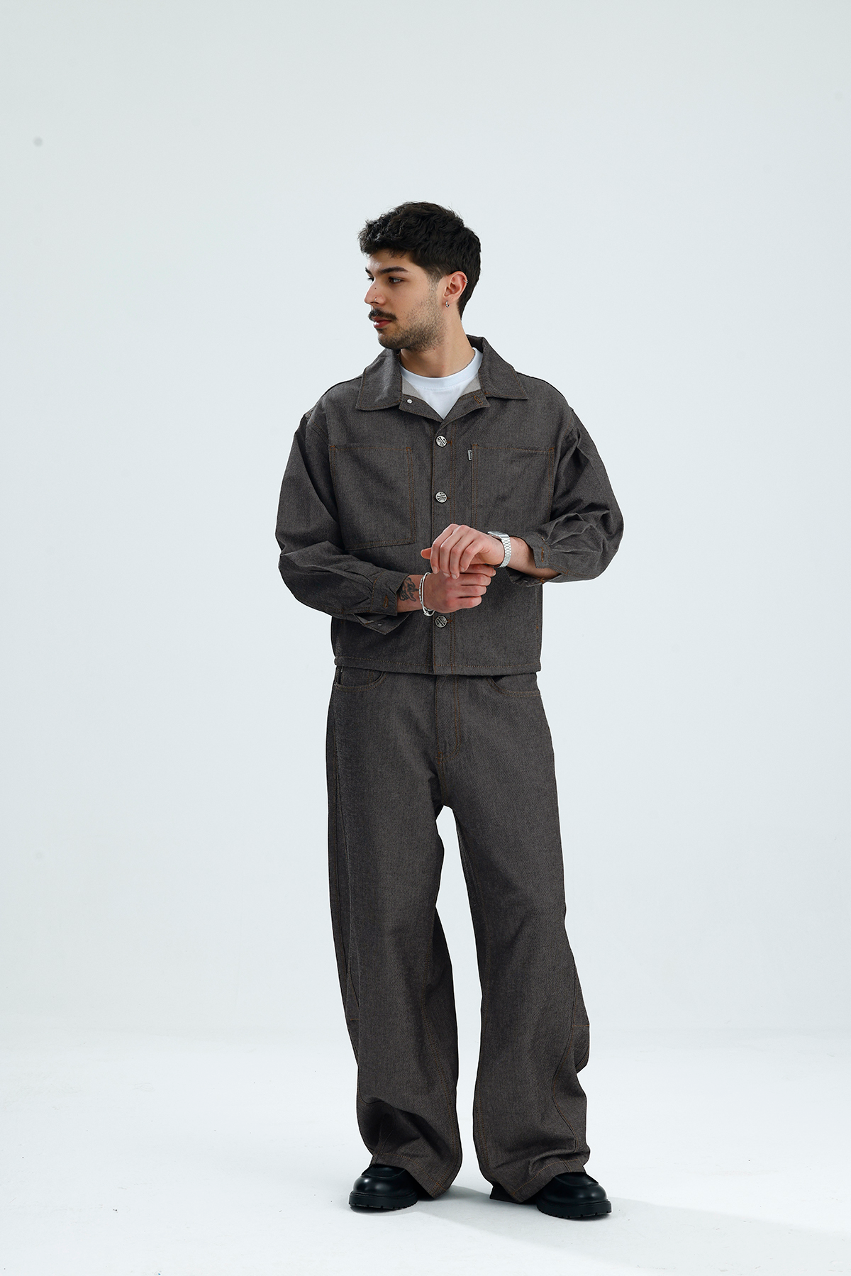 YOROI 鎧 Oversize Boxy Fit Premium Denim Jacket &amp;amp;amp;amp; jeans set