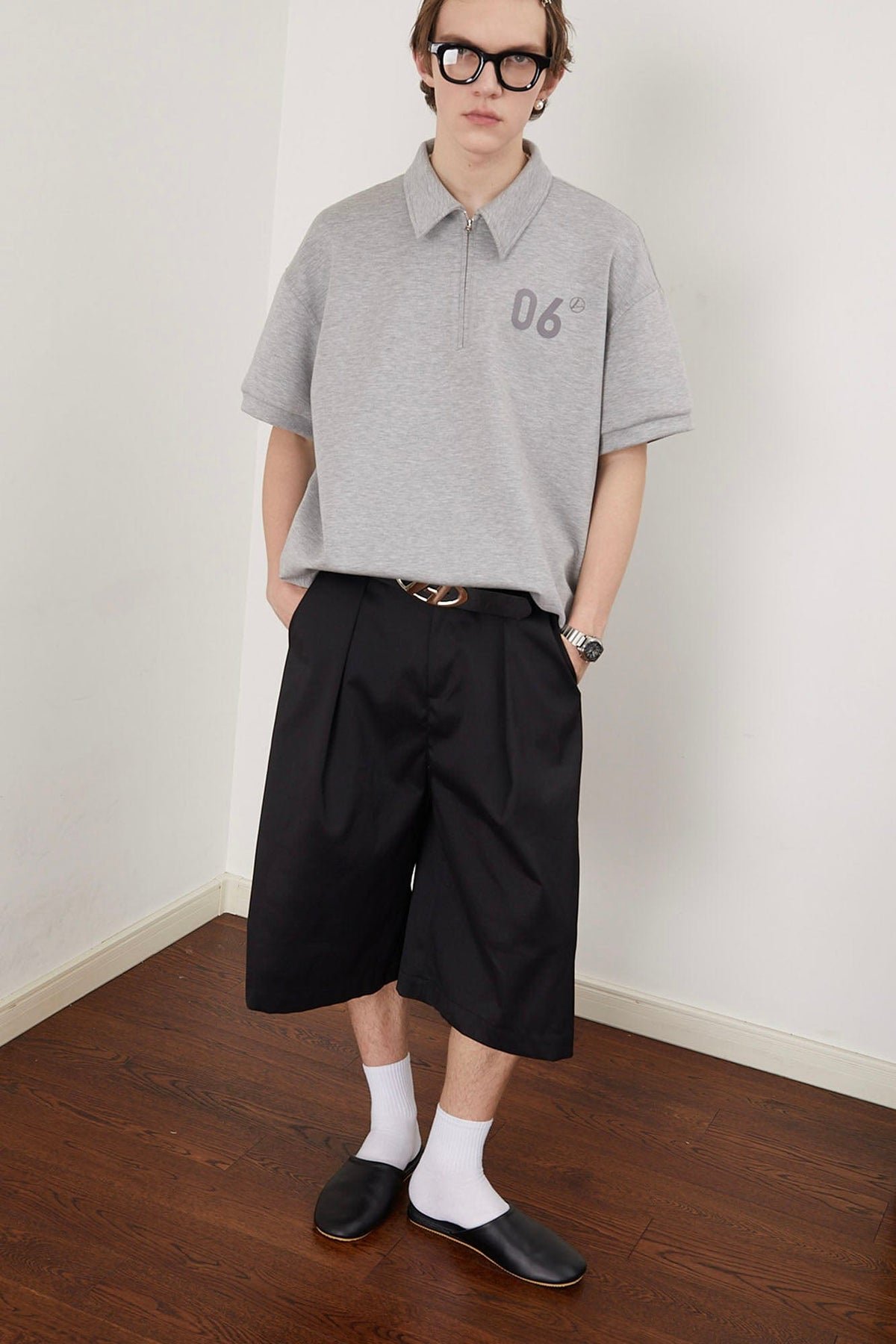 Pleated Wide Leg Jort