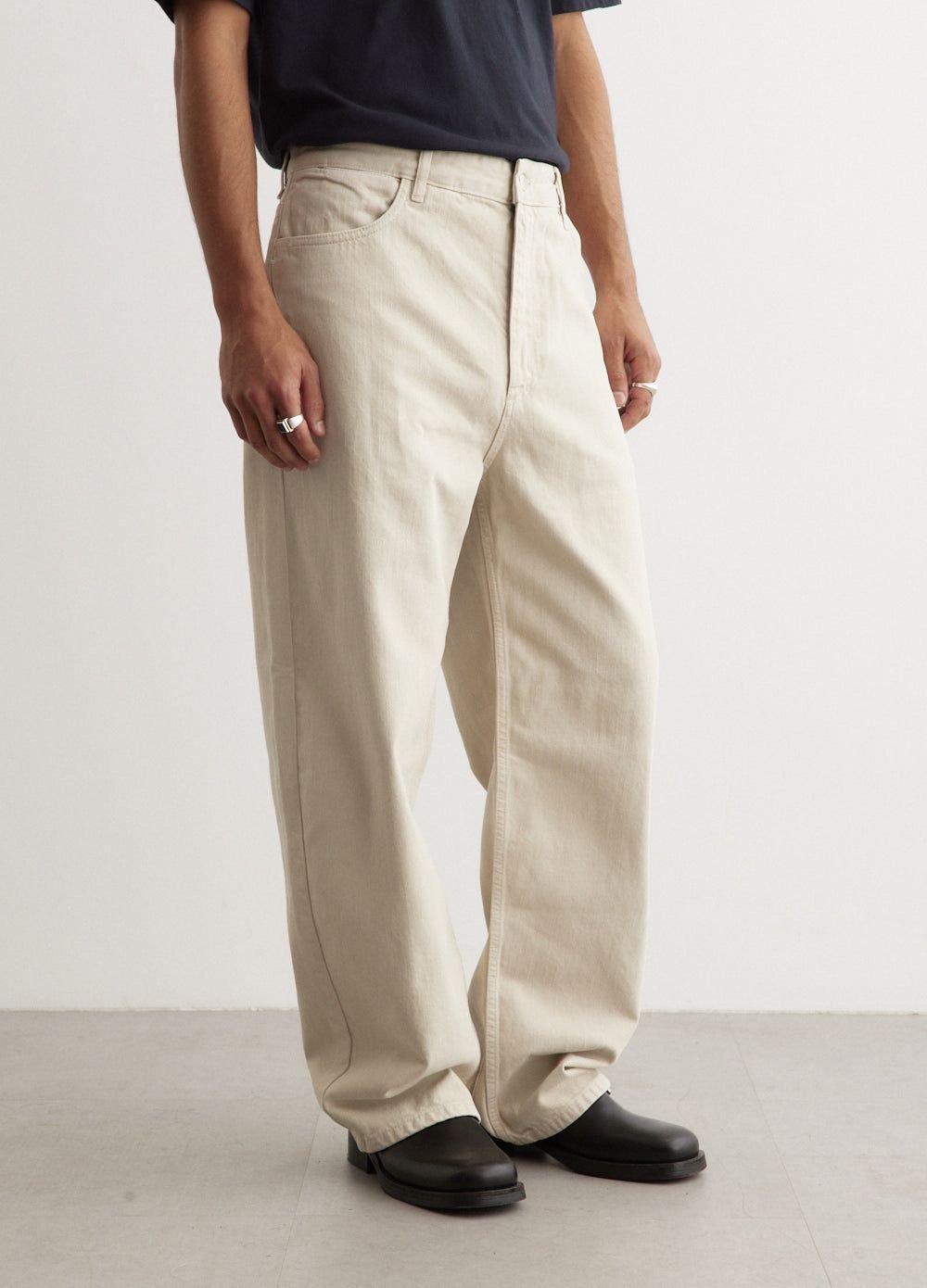 Beige Wide-Leg baggy jean