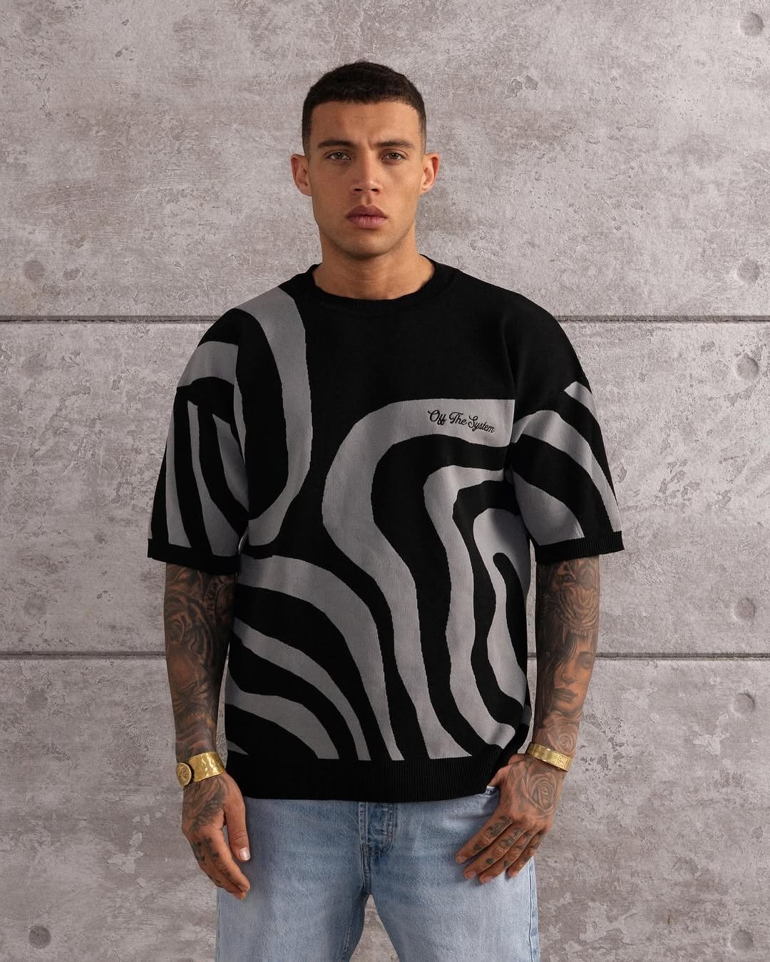 Shadow wave knit Tshirt