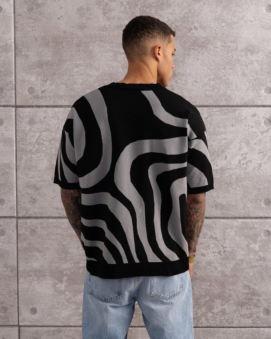Shadow wave knit Tshirt
