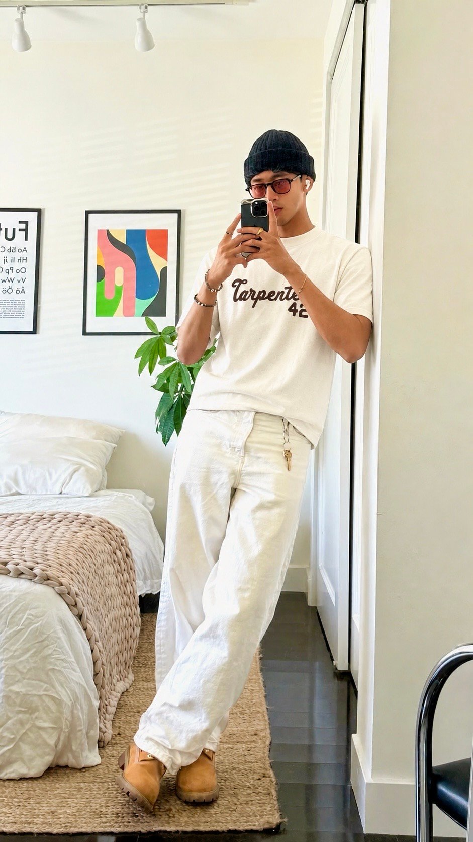 Beige Carpenters 42 CROPPED t-shirt