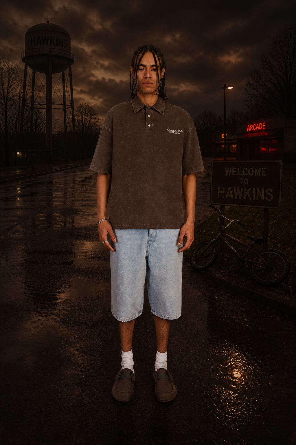 Brown Silence-power Tshirt with Col