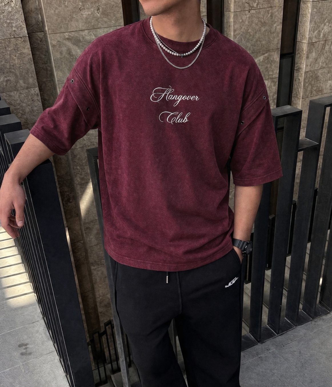 Burgundy Hangover Oversized Tshirt