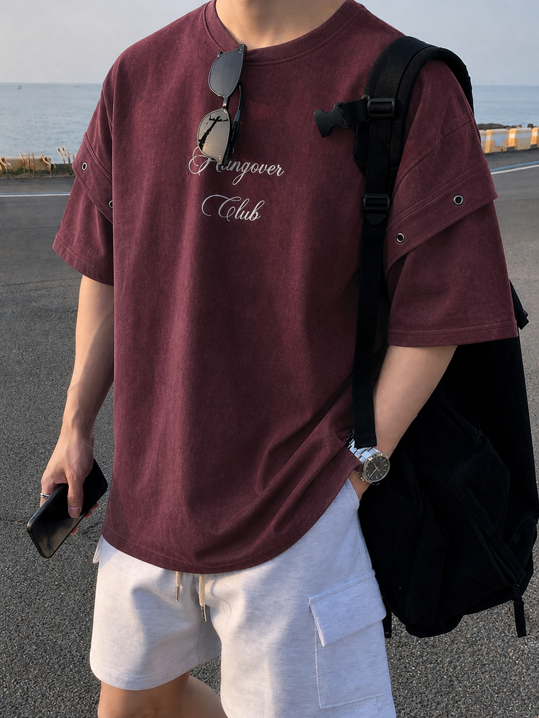 Burgundy Hangover Oversized Tshirt