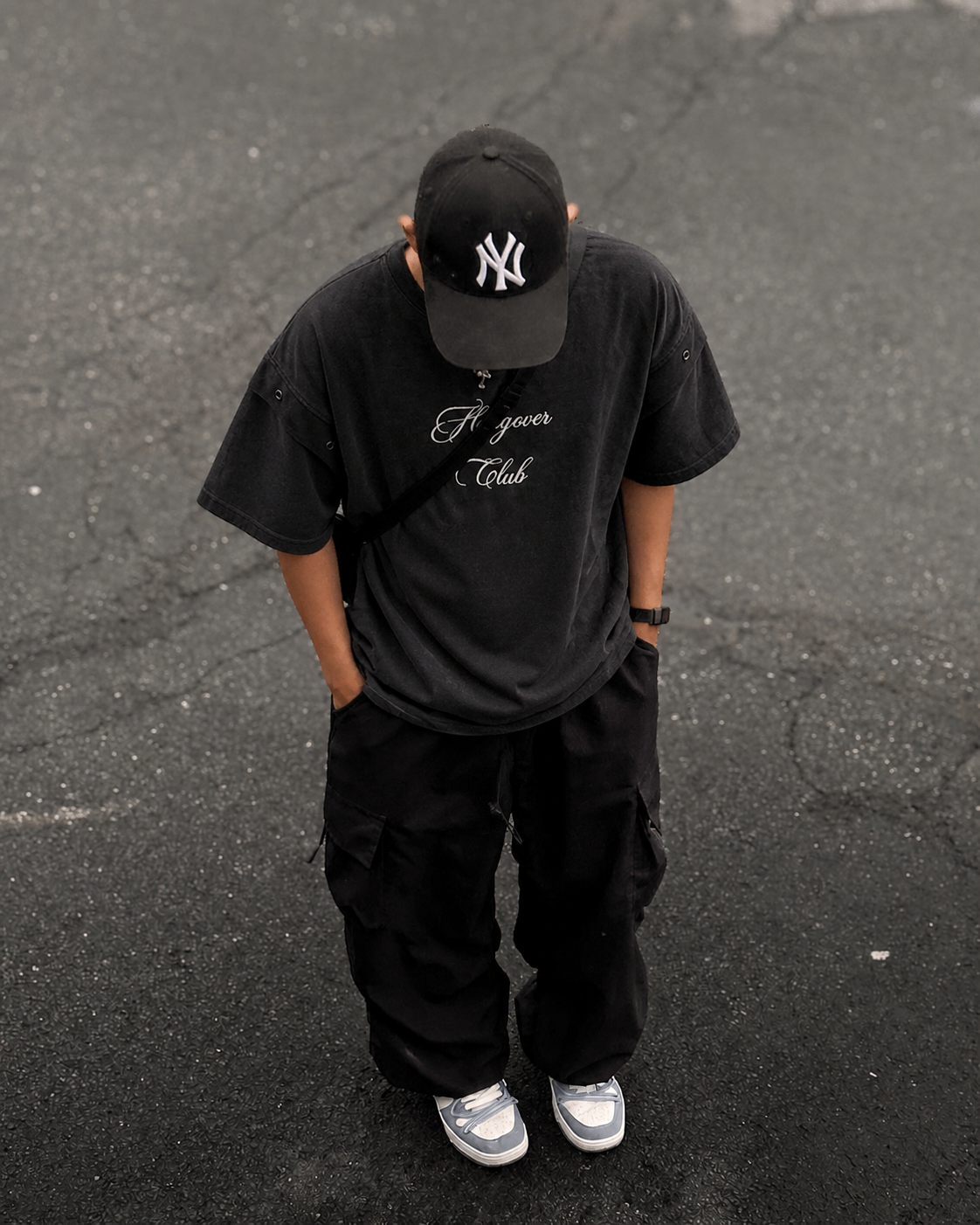 Washed Black Hangover Club Oversize t-shirt