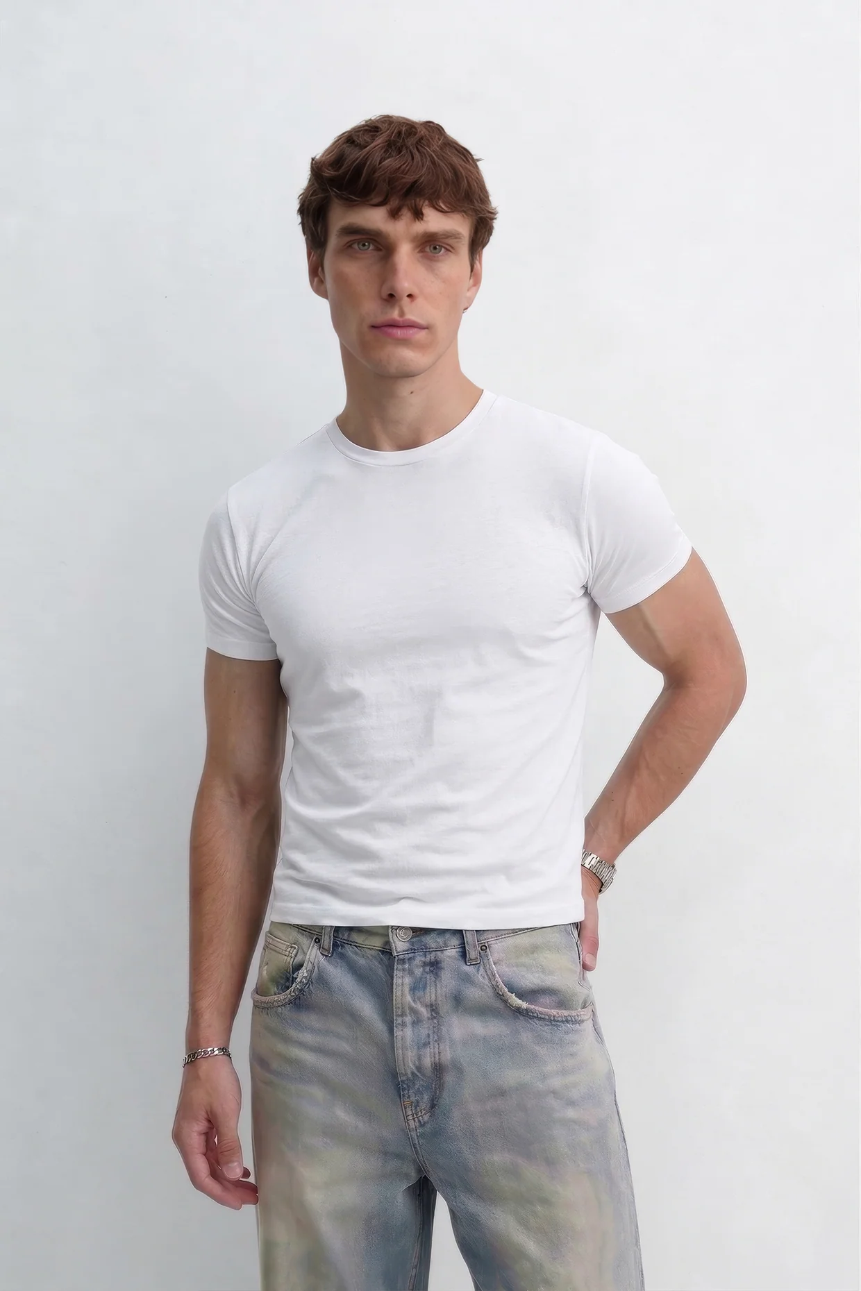 White Slim fit baby Tshirt