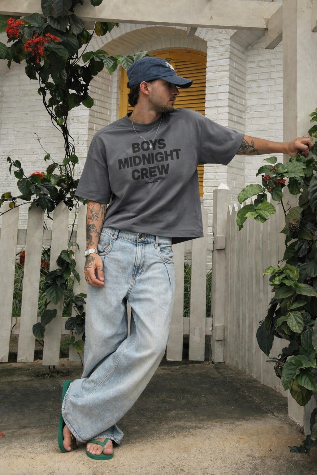 Gray Boys midnight Crew Cropped Tshirt