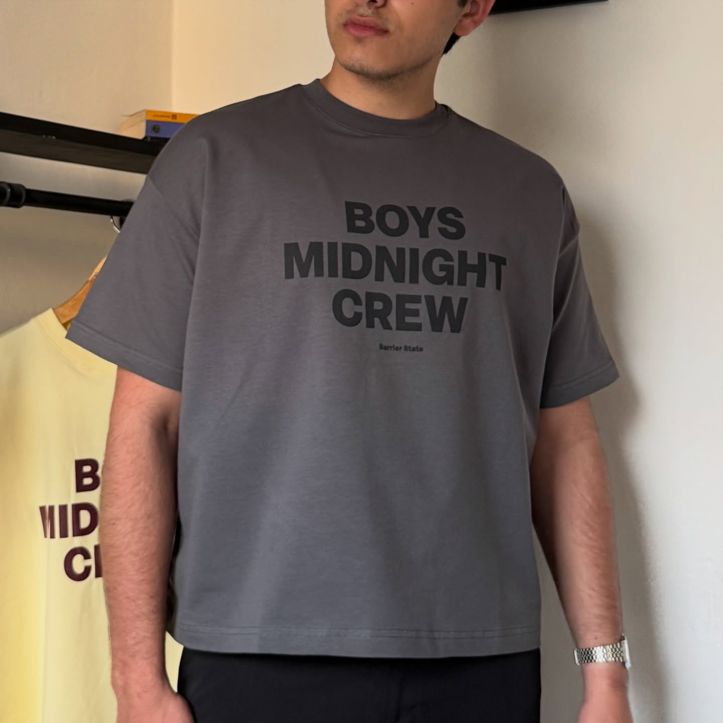 Gray Boys midnight Crew Cropped Tshirt