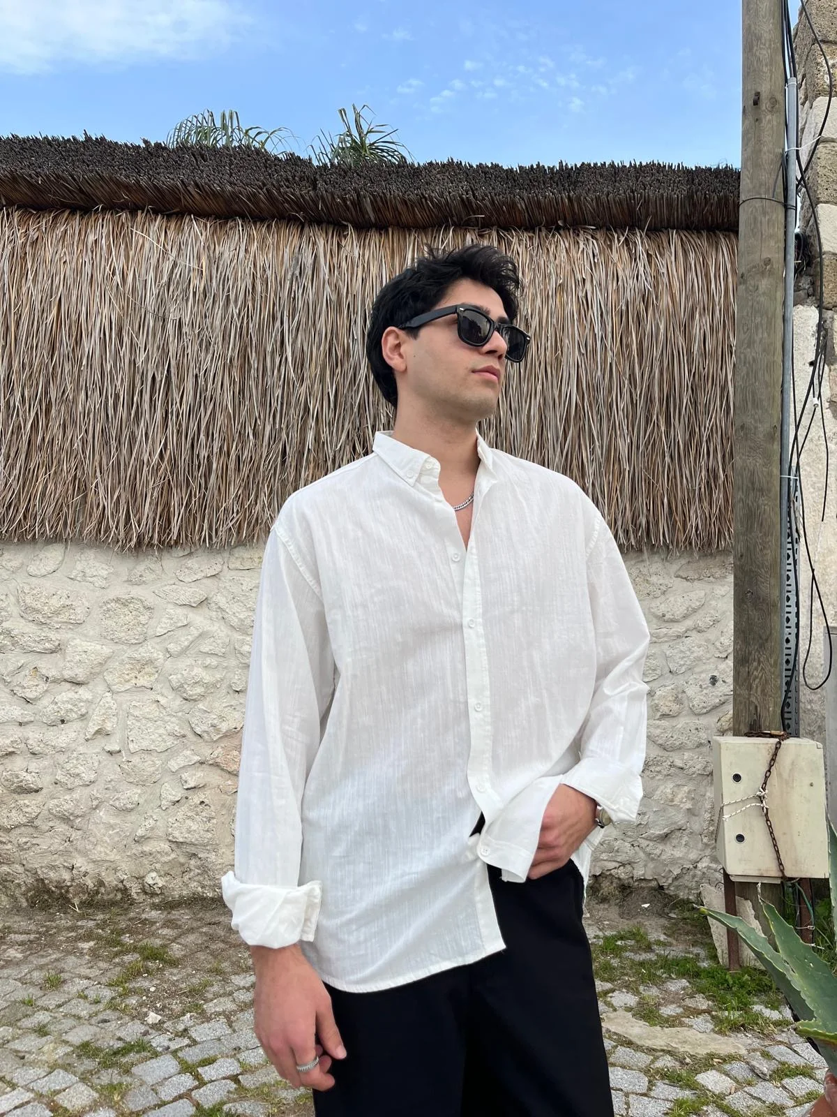 White linen shirt