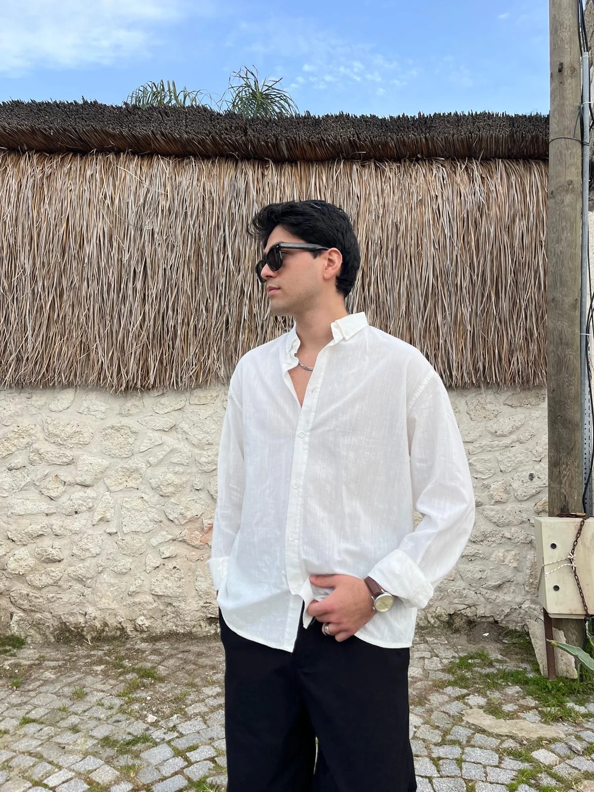 White linen shirt