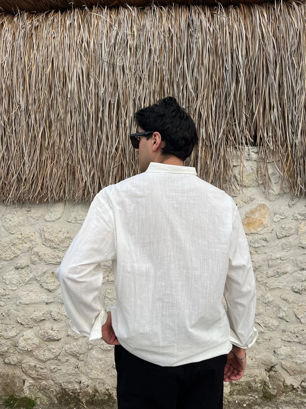 White linen shirt
