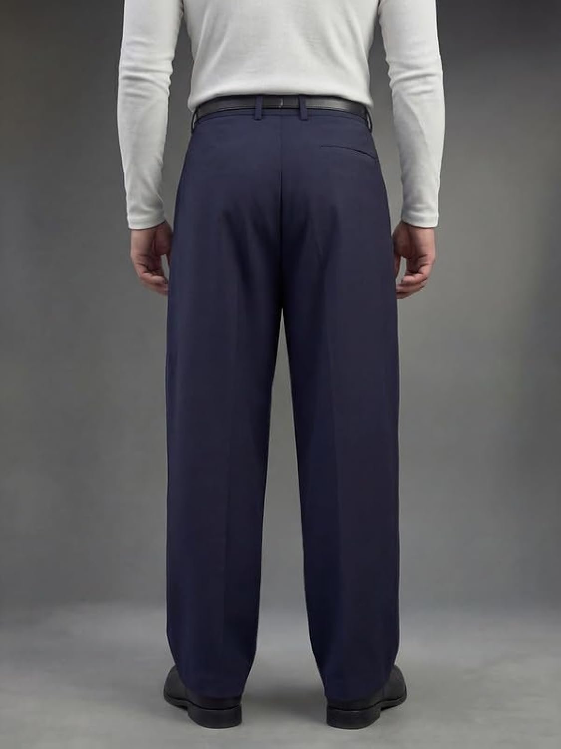 Navy Blue Triangle pleated wide leg pant