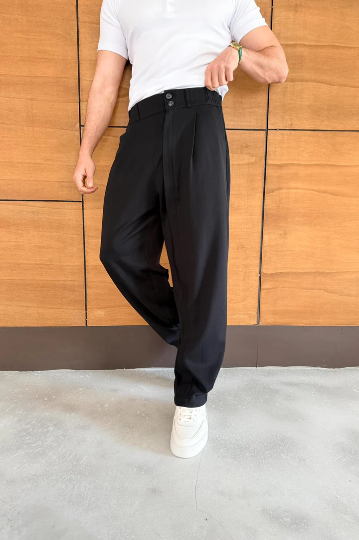 DOUBLE BUTTON LOOSE FIT TROUSERS