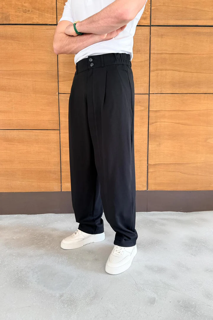 DOUBLE BUTTON LOOSE FIT TROUSERS