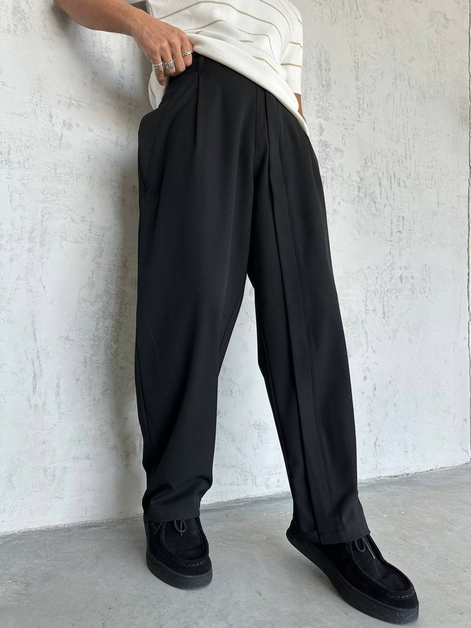 DOUBLE BUTTON LOOSE FIT TROUSERS