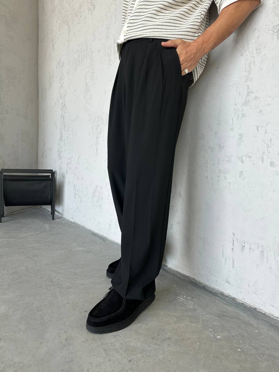 DOUBLE BUTTON LOOSE FIT TROUSERS